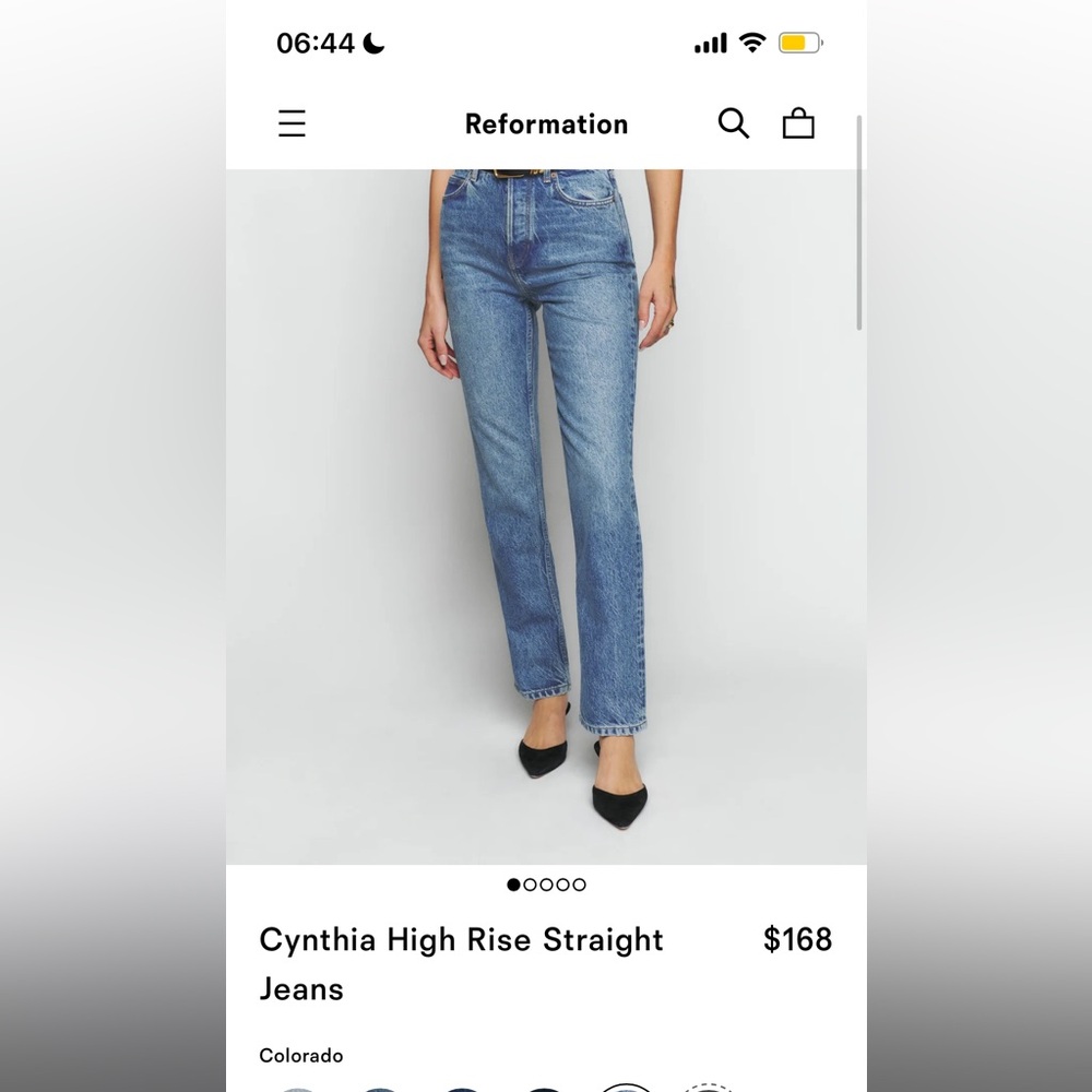 Reformation Cythinia high rise straight in beige